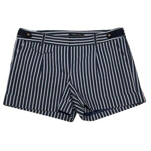 BCBGMAXAZRIA Shorts Stripes Blue Gray Size 8